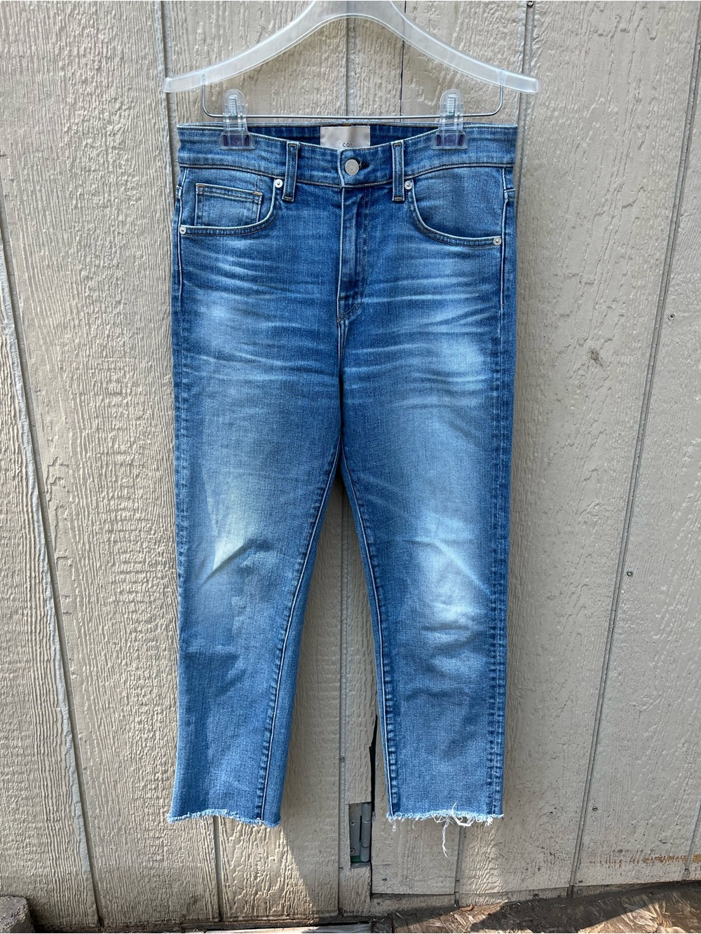 CQY straight cropped jeans raw hem women’s 28